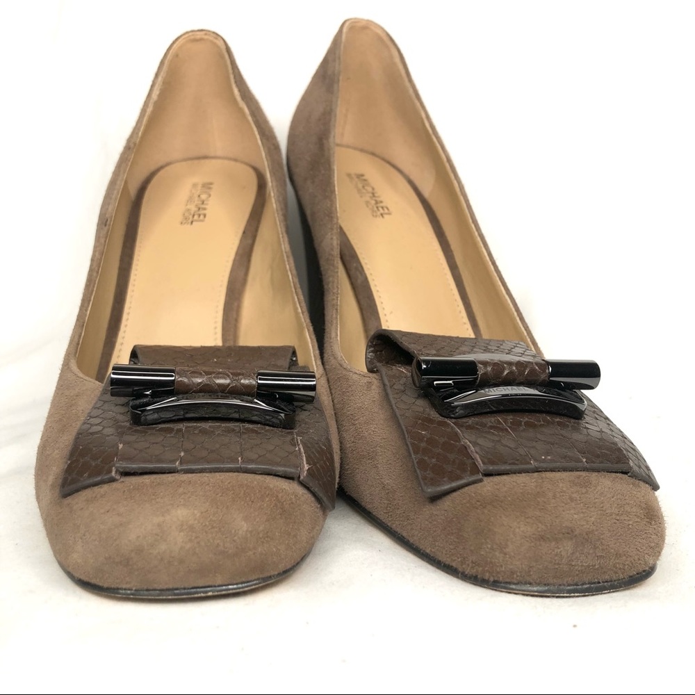 Michael Kors Leather Slip on Heels Sz 7 1/2 - Picture 14 of 16